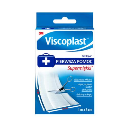 Miniaturka artykułu - Viscoplast SUPERMIĘKKI Prestopor Plaster - 1 m x 8 cm - 1 sztuka (4997)