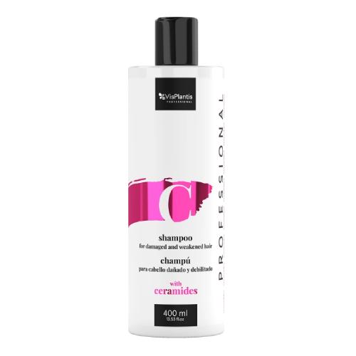 Miniaturka artykułu - VisPlantis Professional Szampon wygładzająco-nabłyszczający do włos&oacute;w zniszczonych i osłabionych z ceramidami, 400ml