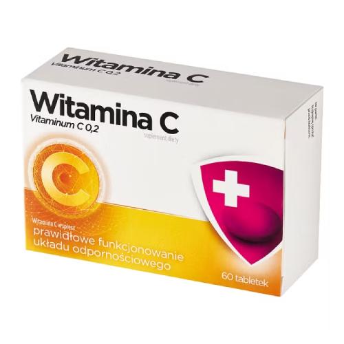 Miniaturka artykułu - Witamina C 200 mg, 60 tabl. - suplement diety z witaminą C
