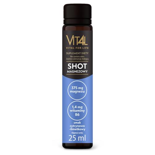 Miniaturka artykułu - VIT4L Vital for life Shot z magnezem i witaminą B6, 25 ml