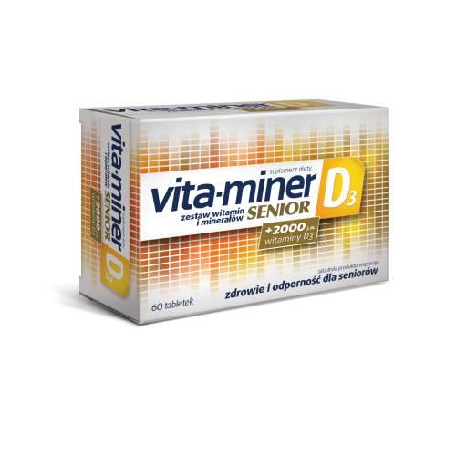 Miniaturka artykułu - Vita-miner Senior D3, 60 tabl. BRAK TEKTUROWEGO OPAKOWANIA