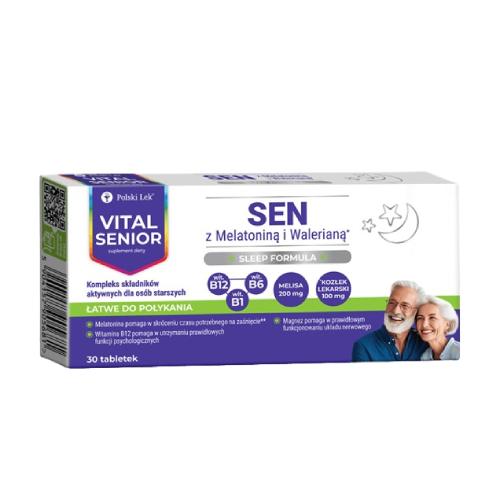 Miniaturka artykułu - Vital Senior Sen z melatoniną i walerianą, 30 tabl.