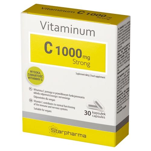 Vitaminum C 1000 mg Strong, 30 kaps. USZKODZONE OPAKOWANIE TEKTUROWE