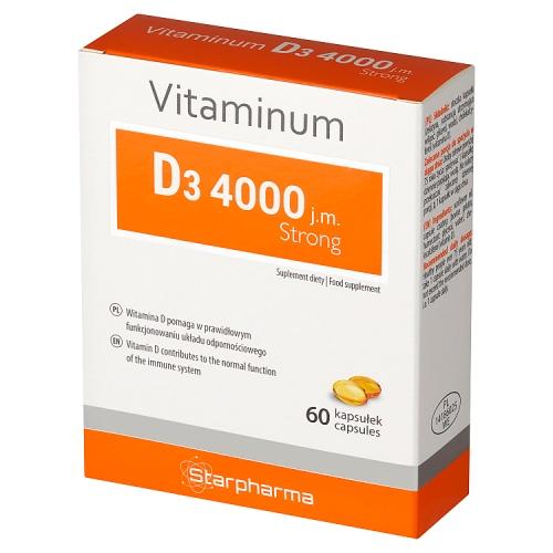 Vitaminum D3 4000 j.m. Strong Starpharma, 60kaps. USZKODZONE / BRAK OPAKOWANIA