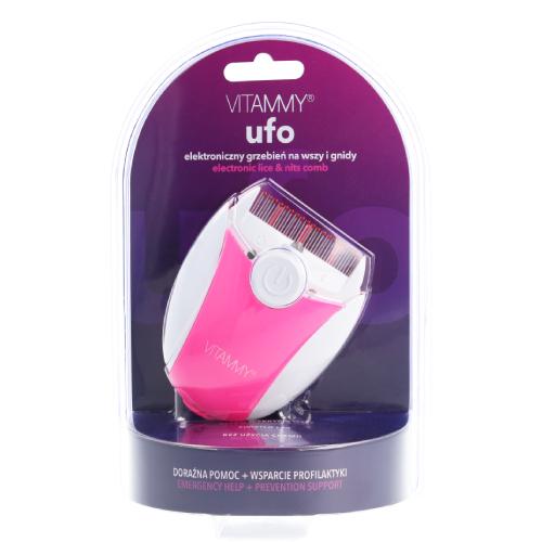 Miniaturka artykułu - VITAMMY Ufo Elektroniczny grzebień na wszy i gnidy - r&oacute;żowy