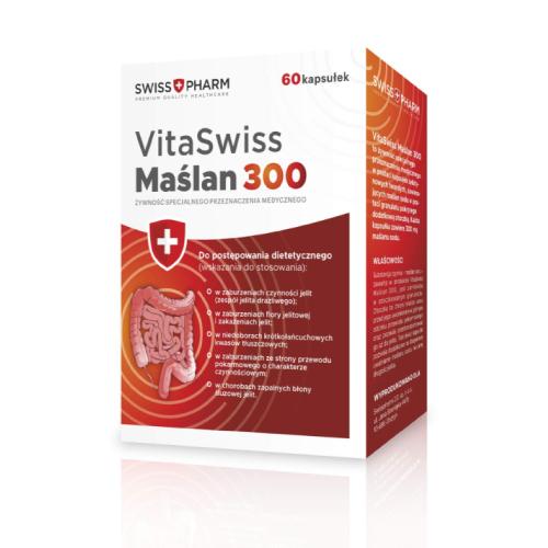 Miniaturka artykułu - Vitaswiss Maślan 300, 60 kapsułek