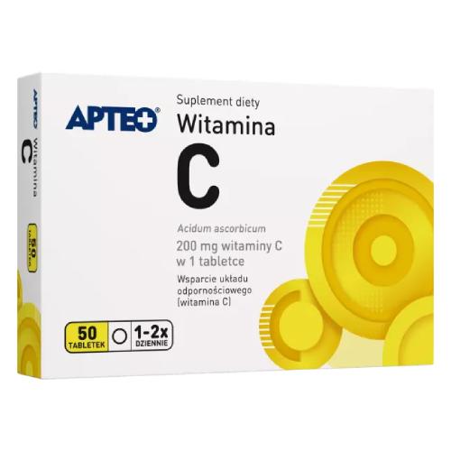 Miniaturka artykułu - APTEO Witamina C 200 mg, 50 tabl.