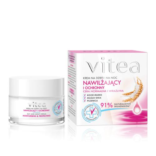 Miniaturka artykułu - VITEA Krem nawilżający Kozie mleko i Masło shea cera normalna i wrażliwa, 50ml