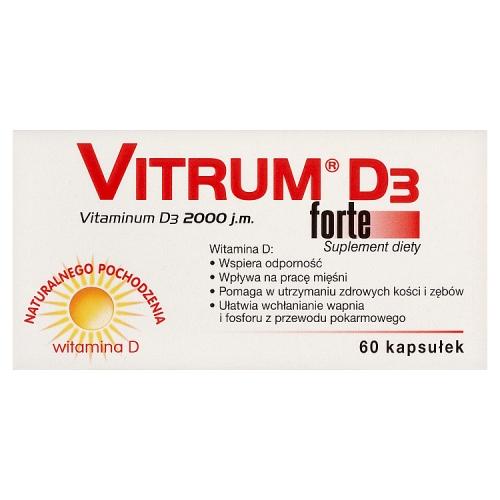 Miniaturka artykułu - VITRUM D3 FORTE - 60 kapsułek