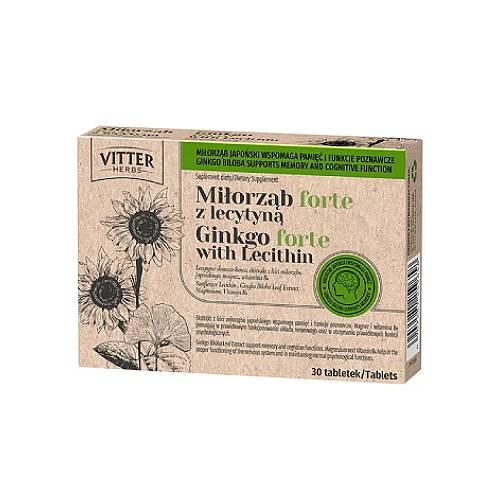 Miniaturka artykułu - Vitter Miłorząb Forte z lecytyną, 30 tabl.