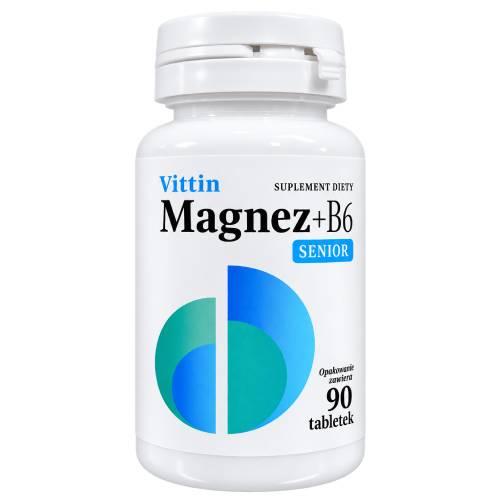 Miniaturka artykułu - Vittin&nbsp;Magnez +&nbsp;B6 Senior, 90 tabl.