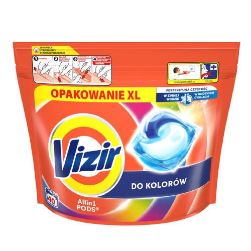 Miniaturka artykułu - Vizir All in 1 Color Kapsułki do prania tkanin kolorowych, 40 szt.