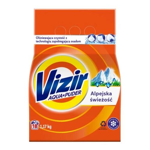 Miniaturka artykułu - Vizir Aqua Puder Alpejska świeżość Proszek do prania tkanin białych i jasnych, 1,17kg