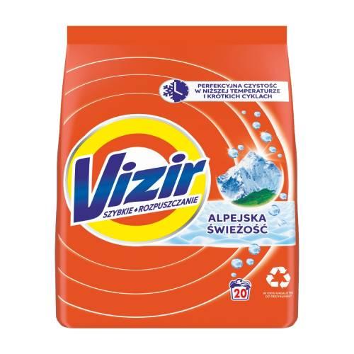 Miniaturka artykułu - Vizir Proszek do prania Alpejska Świeżość 20 prań, 1,1 kg USZKODZONE OPAKOWANIE FOLIOWE