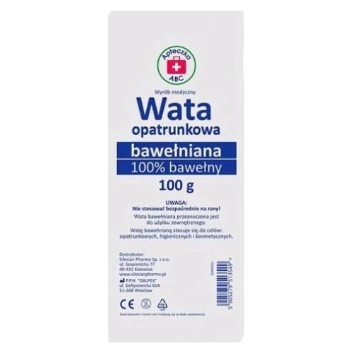 Miniaturka artykułu - Apteczka ABC Wata bawełniana 100%, 100g