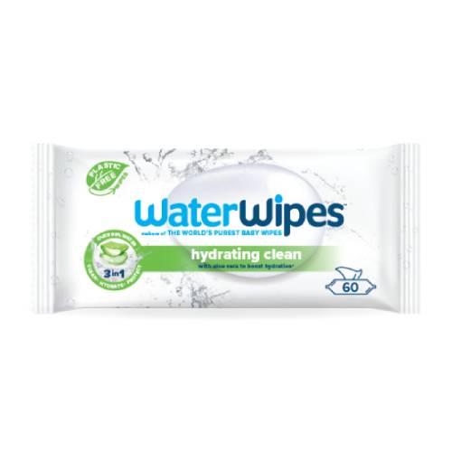 Miniaturka artykułu - WaterWipes Hydrating Clean Chusteczki nawilżane dla dzieci z ekstraktem z aloesu, 60 szt.