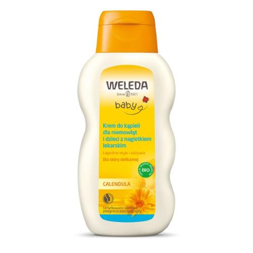 Miniaturka artykułu - WELEDA Baby Calendula Krem do kąpieli dla niemowląt i dzieci z nagietkiem lekarskim, 200ml