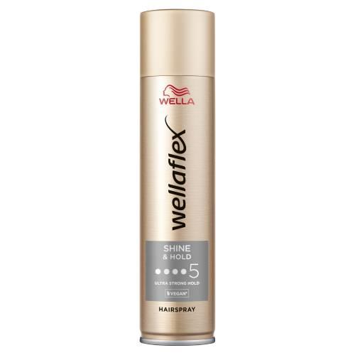 Wellaflex N&deg;5 Lakier do włos&oacute;w Shine & Hold Ultra Strong Hold, 250 ml