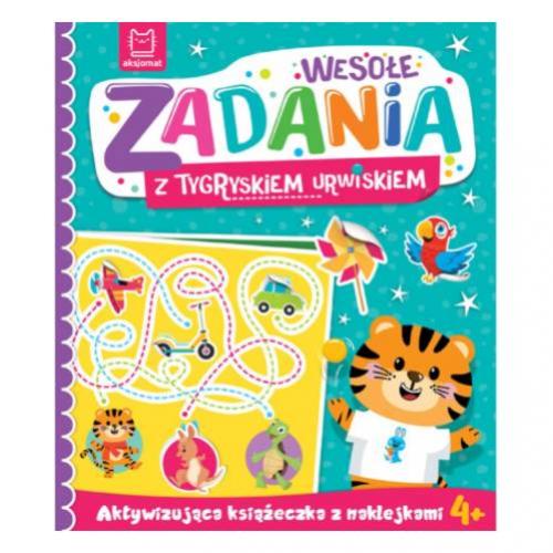 Miniaturka artykułu - AKSJOMAT Wesołe zadania z tygryskiem urwiskiem. Aktywizująca książeczka z naklejkami 4+