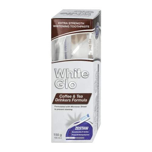 White Glo Coffee & Tea Pasta wybielająca do zęb&oacute;w, 100ml + Szczoteczka do zęb&oacute;w + Wykałaczki dentystyczne