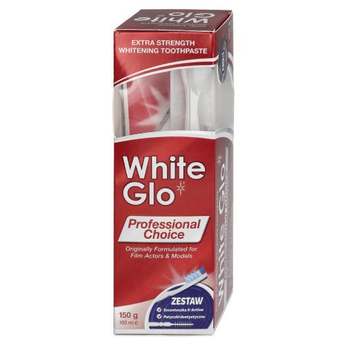 Miniaturka artykułu - White Glo Professional Choice Pasta wybielająca do zęb&oacute;w, 100ml + Szczoteczka do zęb&oacute;w + Wykałaczki dentystyczne