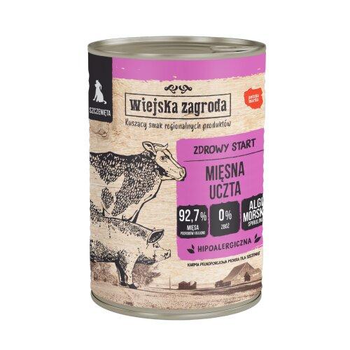 Miniaturka artykułu - Wiejska Zagroda Karma mokra dla psa Mięsna uczta (szczeniak), 400 g