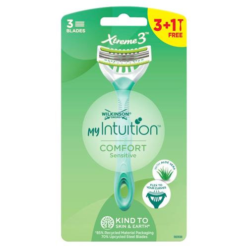 Miniaturka artykułu - WILKINSON Sword My Intuition Xtreme3 Comfort Sensitive Maszynka jednorazowa, 4szt.