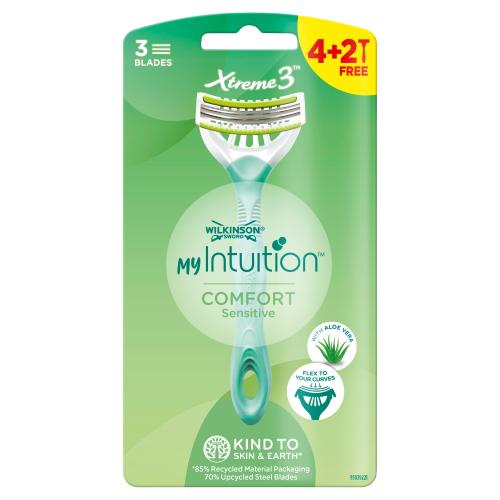 Miniaturka artykułu - WILKINSON Sword My Intuition Xtreme3 Comfort Sensitive Maszynka jednorazowa, 6szt.