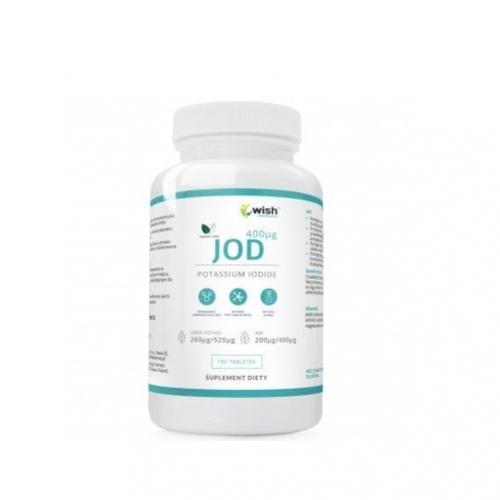 Miniaturka artykułu - WISH Pharmaceutical Jodek Potasu 400mcg, 180 tabl.