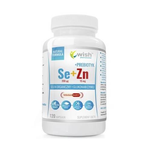 Miniaturka artykułu - Wish Pharmaceutical Selen 200mcg + Cynk 15mg + Prebiotyk, 120 kaps.