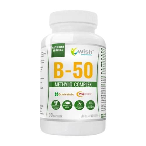 Miniaturka artykułu - Wish Pharmaceutical Witamina B-50 Complex Witaminy Z Grupy B, 90 kaps.