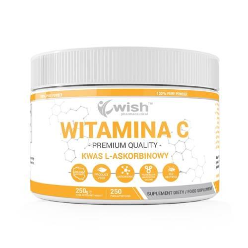 Miniaturka artykułu - Wish Pharmaceutical Witamina C Kwas L-Askorbinowy w proszku wege, 250 g