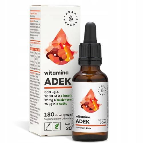 Miniaturka artykułu - Witamina ADEK - A + D3 (2000IU) + E + K2mk7 - krople (30ml)