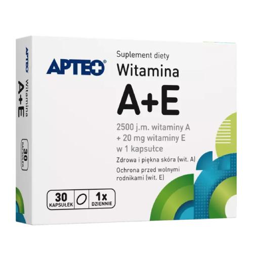 Miniaturka artykułu - APTEO Witamina A+E, 30 kapsułek