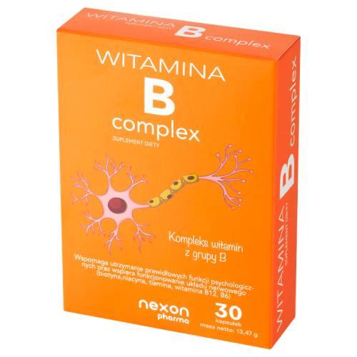 Miniaturka artykułu - Witamina B Complex, 30 kaps. - suplement diety z witaminami z grupy B