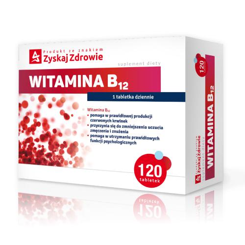 Miniaturka artykułu - ZYSKAJ ZDROWIE Witamina B12, 120 tabletek