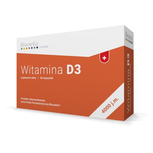 Miniaturka artykułu - BIOCANTO Witamina D3 4000, 60 kaps.