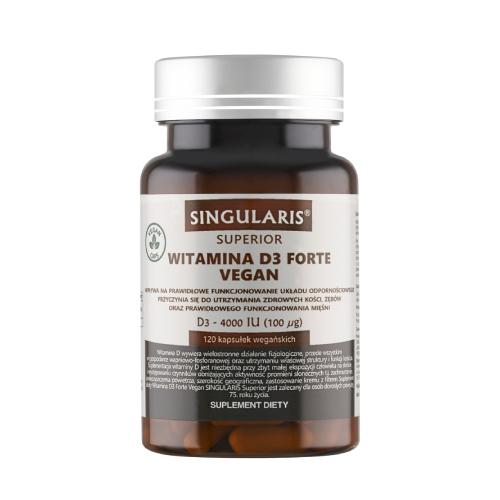 Miniaturka artykułu - SINGULARIS Superior witamina D3 forte vegan 4000 IU, 120kaps.