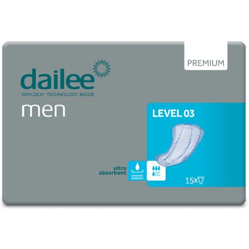 Miniaturka artykułu - DAILEE Men Premium Level 3 Wkładki anatomiczne dla mężczyzn, 15szt.