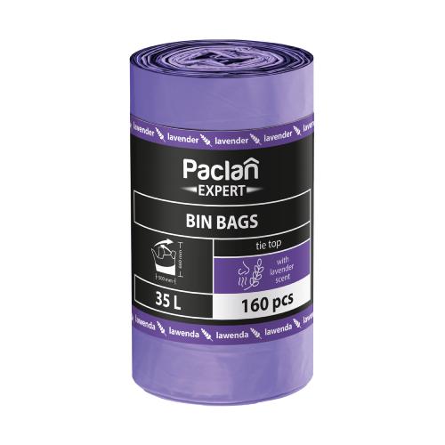 Miniaturka artykułu - Paclan Expert Worki na śmieci Multitop zapach lawendowy 35 l, 160 szt.