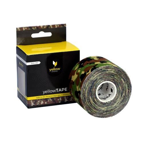 Miniaturka artykułu - YellowTAPE Taśma do kinesiotapingu 5cm x 5m wz&oacute;r zielony moro