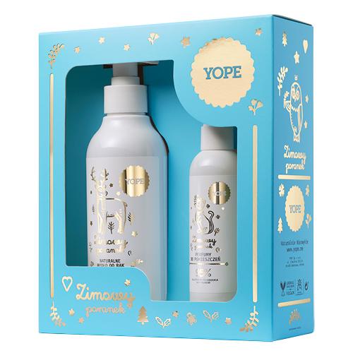 Miniaturka artykułu - YOPE Zimowy poranek Zestaw Naturalne mydło do rąk, 300ml + Perfumy do pomieszczeń, 100ml