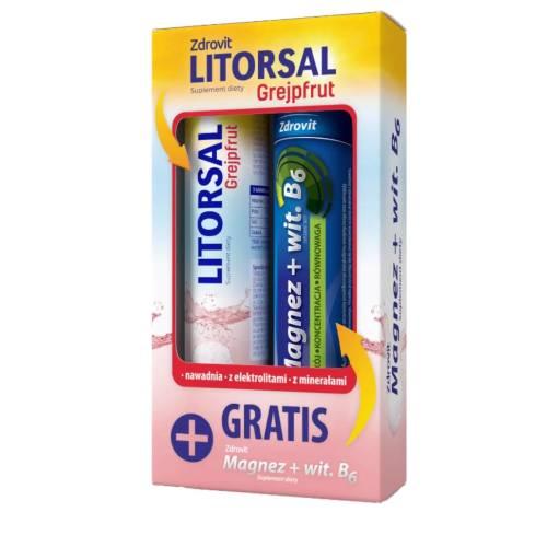 ZDROVIT Litorsal Grejpfrut, 24 tabl. mus. + Magnez + Wit. B6, 24 tabl. mus.