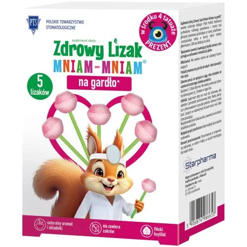 Miniaturka artykułu - Zdrowy Lizak Mniam Mniam na gardło - 5szt