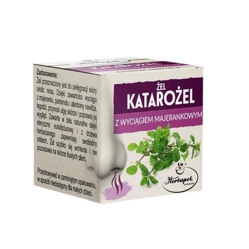 Miniaturka artykułu - Żel Katarożel z wyciągiem majerankowym do stosowania przy katarze, 15 g