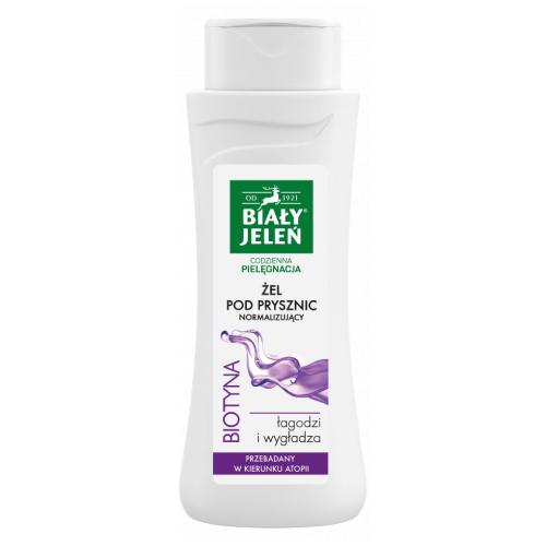 Miniaturka artykułu - Biały Jeleń Normalizujący żel pod prysznic Biotyna, 300 ml