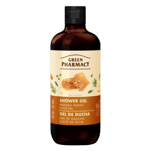 Miniaturka artykułu - GREEN PHARMACY Żel pod prysznic Mi&oacute;d Manuka i Oliwa z oliwek, 500ml