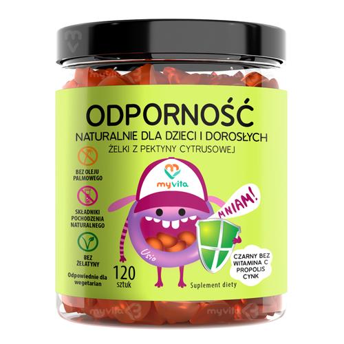Miniaturka artykułu - MyVita Odporność Naturalne żelki dla dzieci i dorosłych, 120 szt.
