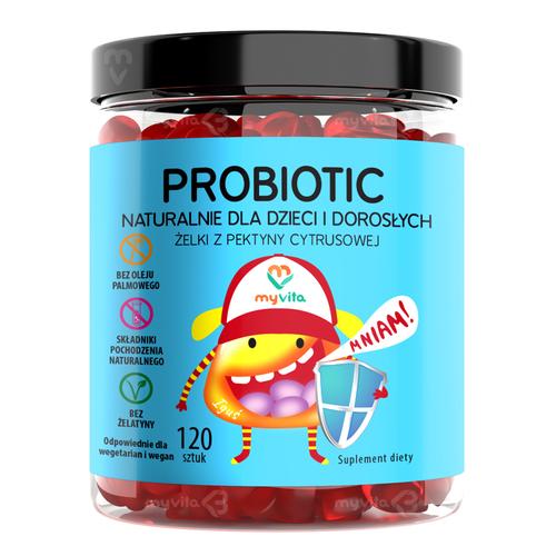 Miniaturka artykułu - MyVita Probiotic Naturalne żelki dla dzieci i dorosłych, 120 szt.