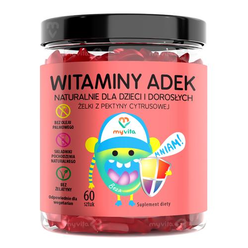 MyVita Witaminy ADEK Naturalne żelki dla dzieci i dorosłych, 60 szt.